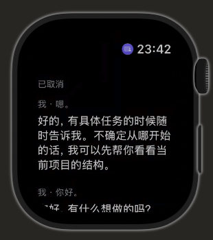 AI Link Apple Watch 真实对话界面